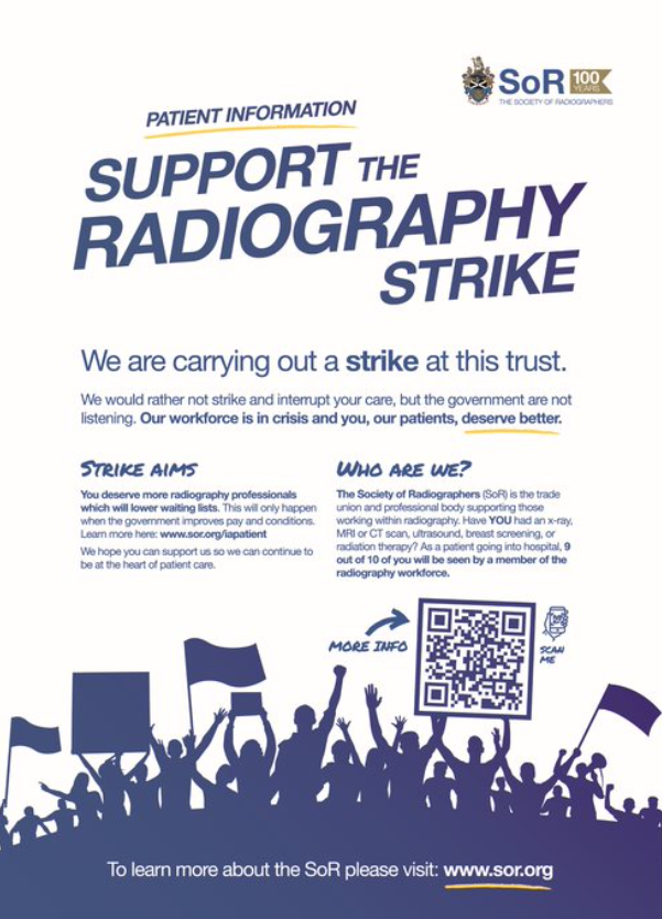 Patient Information: Support the Radiography Strike [A4 - Colour]