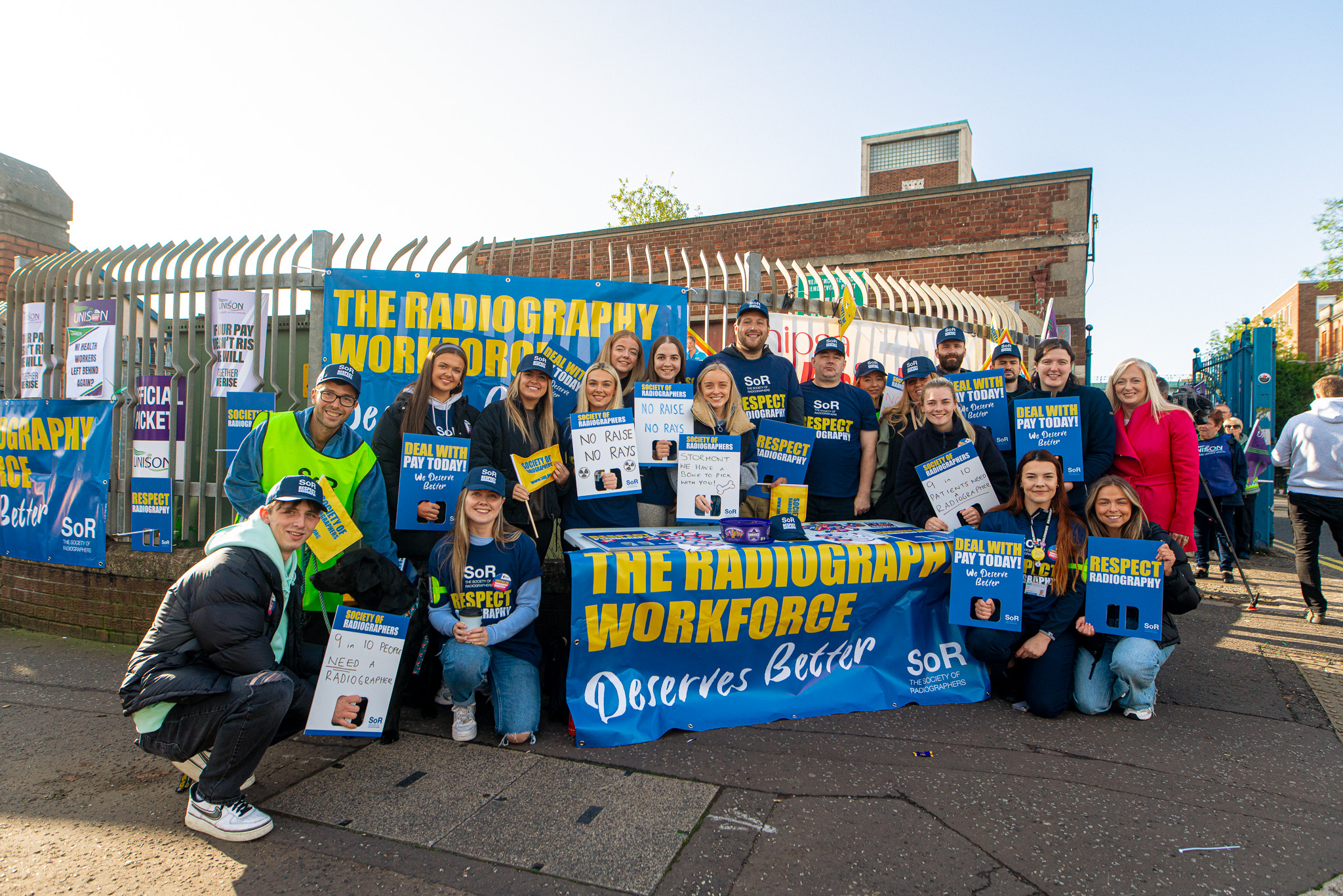 Radiographer strikers in Belfast