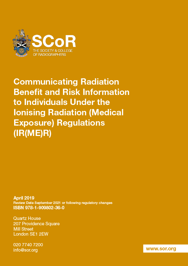 Communicating Radiation Benefit and Risk Information to Individuals Under the Ionising Radiation (Medical Exposure) Regulations (IR(ME)R)