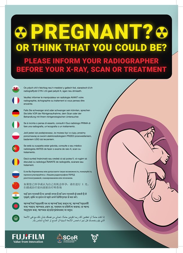 Pregnancy and radiation poster for patients 
