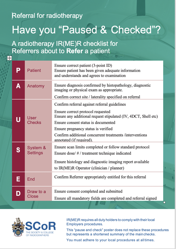 Have you paused and checked? Radiotherapy referrals