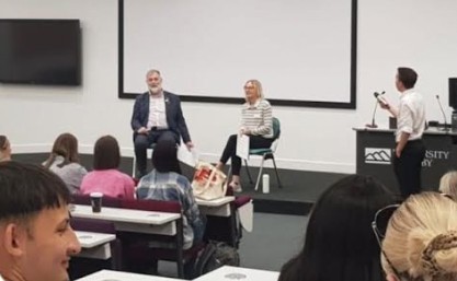 Actors perform #Hello My Name Is to health care students at Derby University