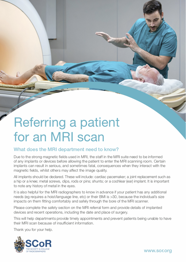 Referring a patient for an MRI scan